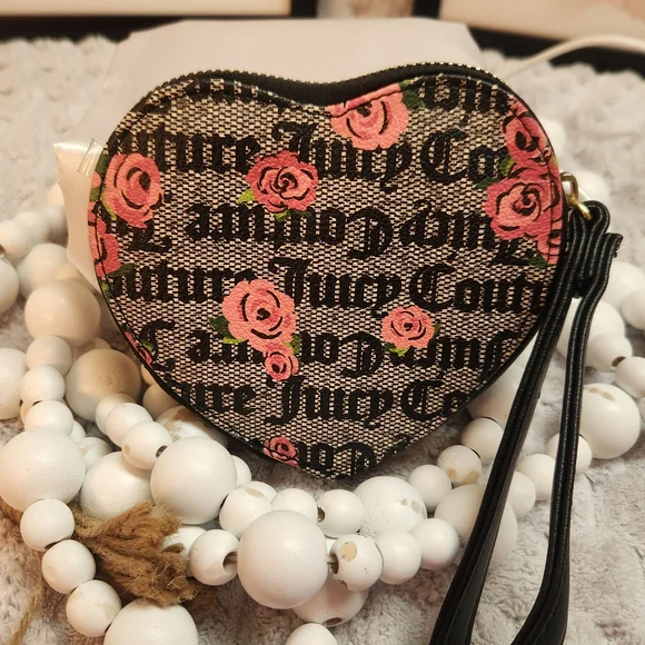 Juicy Couture Gothic Rose Clutch Black and Pink - Picture 3 of 4